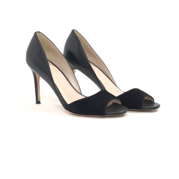Clearance! Last Call!  Cole Haan Suede and Leather Peep Toe Pump Sz 6 1/2 - Picture 4 of 7